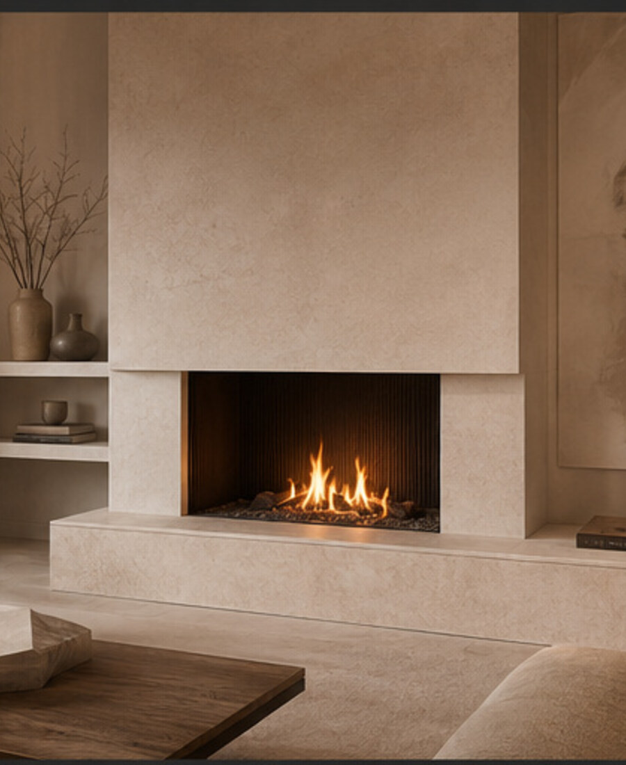 Vista 1200 wide linear fireplace
